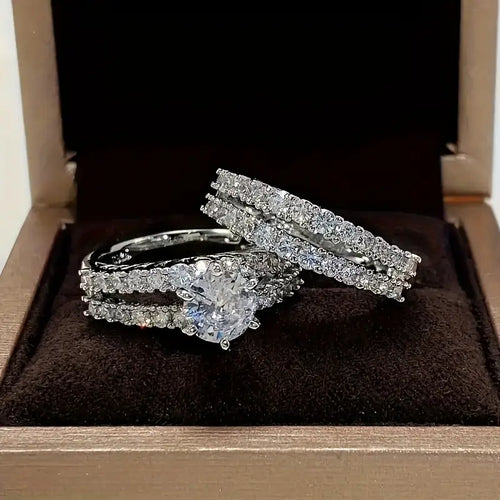 Eternal Radiance Ring Set | White Gold