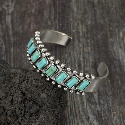 Quinara Turquoise Cuff Bracelet | White Gold