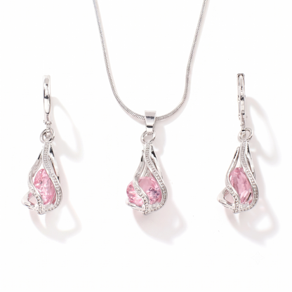 Rosalith Lumen Twist Jewelry Set | White Gold