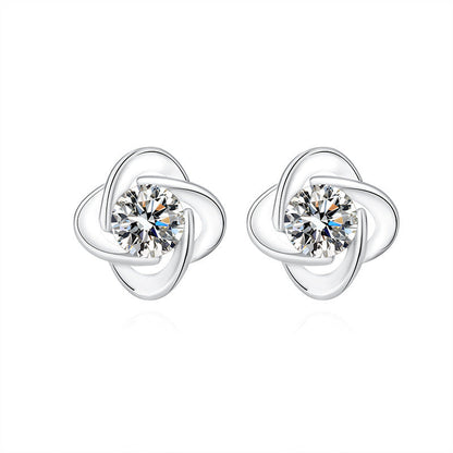 Seren Clover Loop Set | White Gold