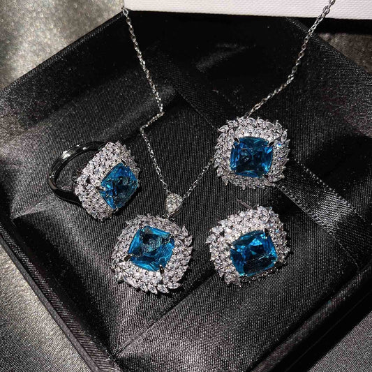 Caelith Verdane Blue Set | White Gold
