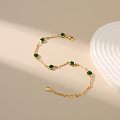 Emerald Link Chain Bracelet | Gold
