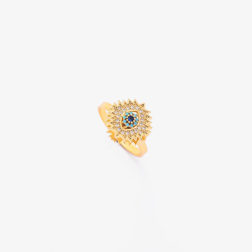 Sapphire Sunburst Spinning Ring | Gold