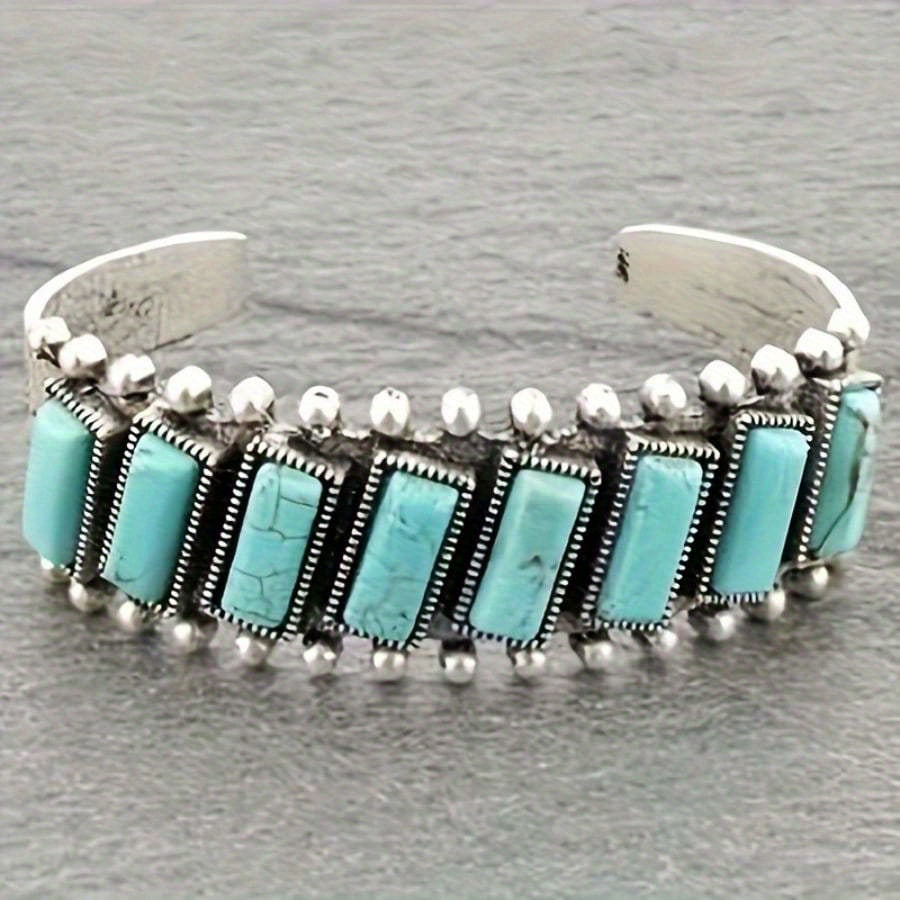 Quinara Turquoise Cuff Bracelet | White Gold