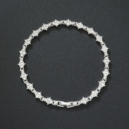 Classic Cluster Tennis Bracelet | Gold