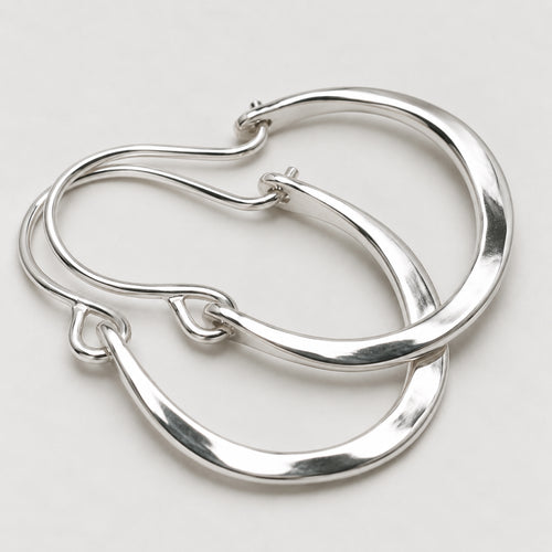 Lunar Halo Hoop Earrings | White Gold