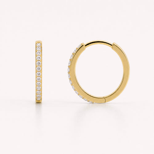 Pave Huggie Earrings | Gold